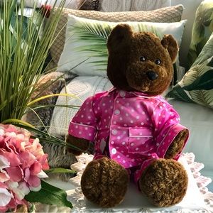 Build-A-Bear Pink Satin Polka Dot Pajamas